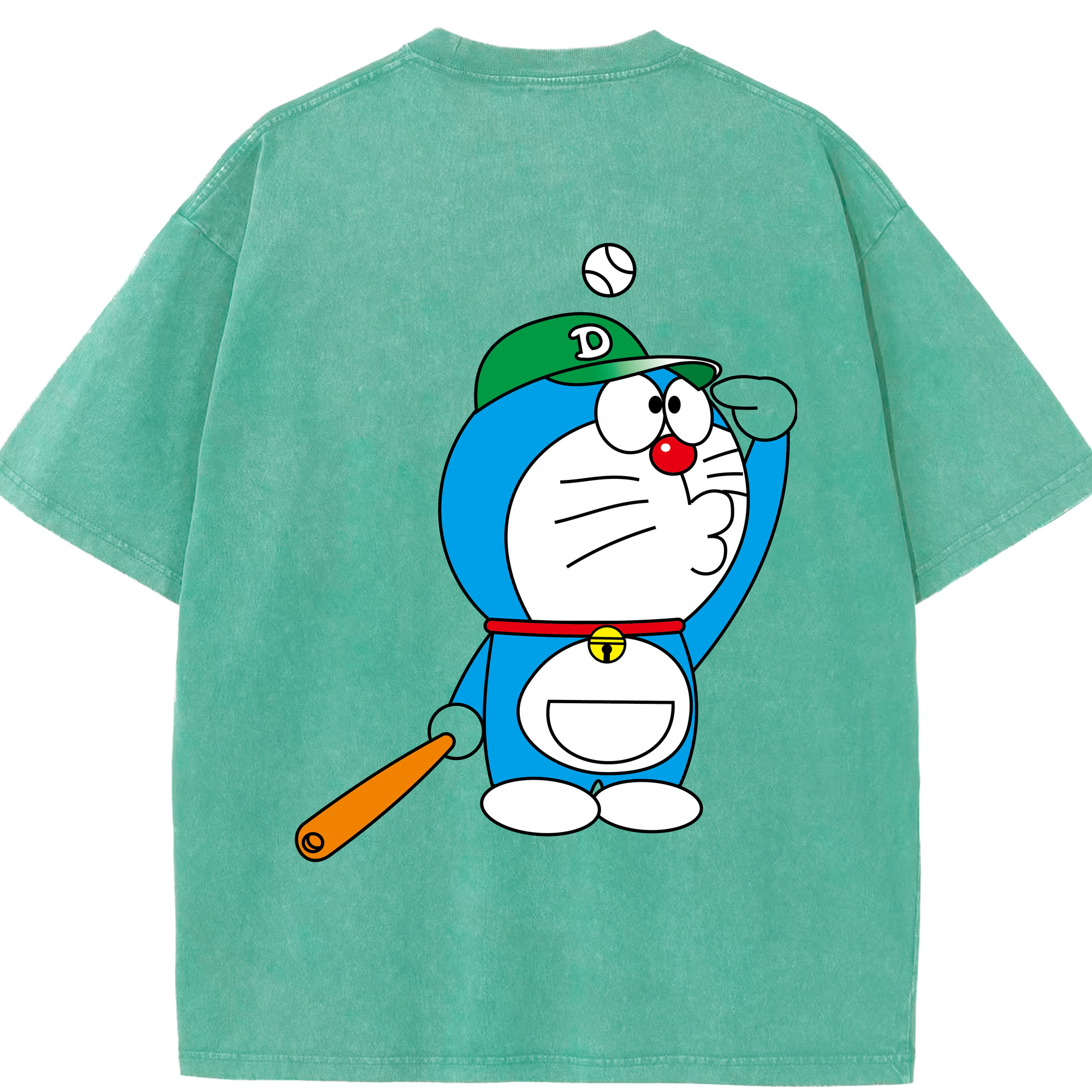 （画像用） ドラえもん Doraemon 綿100% ヴィンテージ風 半袖Tシャツ（背面プリント）